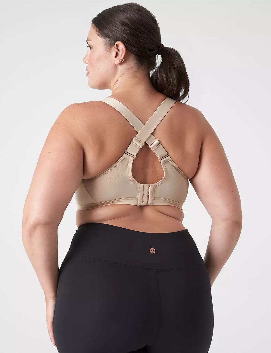 Dámské Sportovní Podprsenka Lane Bryant LIVI High-Impact Wicking Underwire Béžový | ISX3960SO