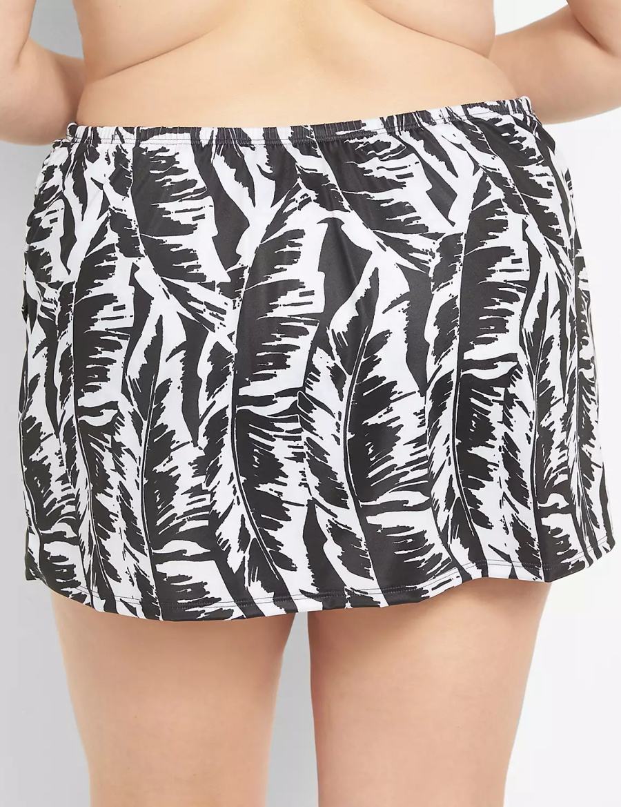 Dámské Sukně Lane Bryant Faux-Wrap Swim Bílé Černé | PHR8378KB