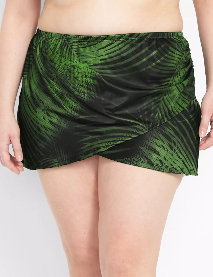 Dámské Sukně Lane Bryant Faux-Wrap Swim Tmavě Zelene | PXR9134MO