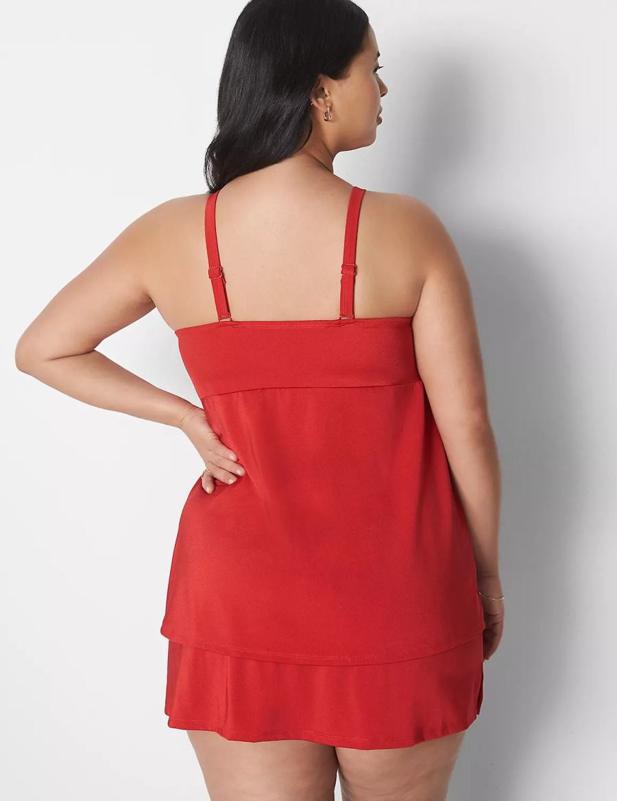 Dámské Sukně Lane Bryant Shimmer Slitted Swim Červené | PEA9171OC