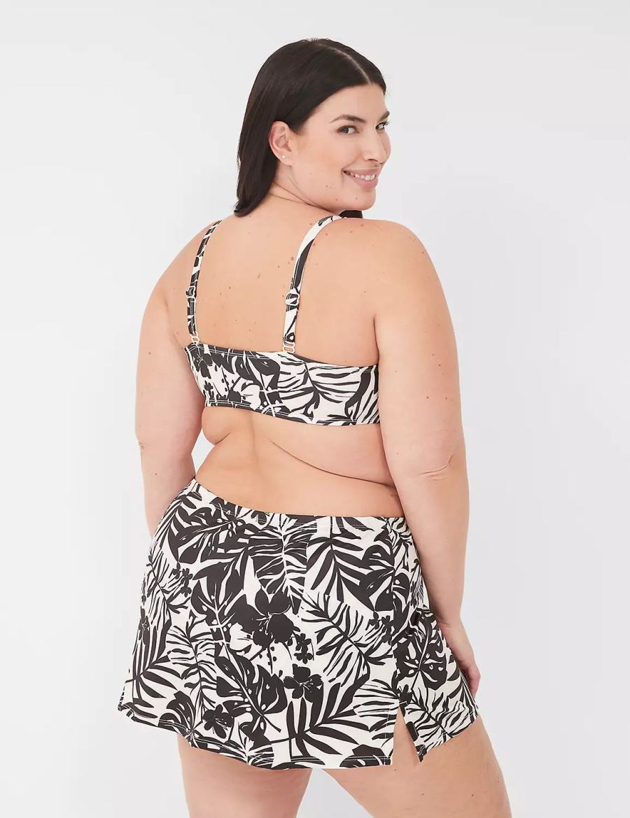 Dámské Sukně Lane Bryant Side Slit Swim Bílé Černé | ZTC128SZ