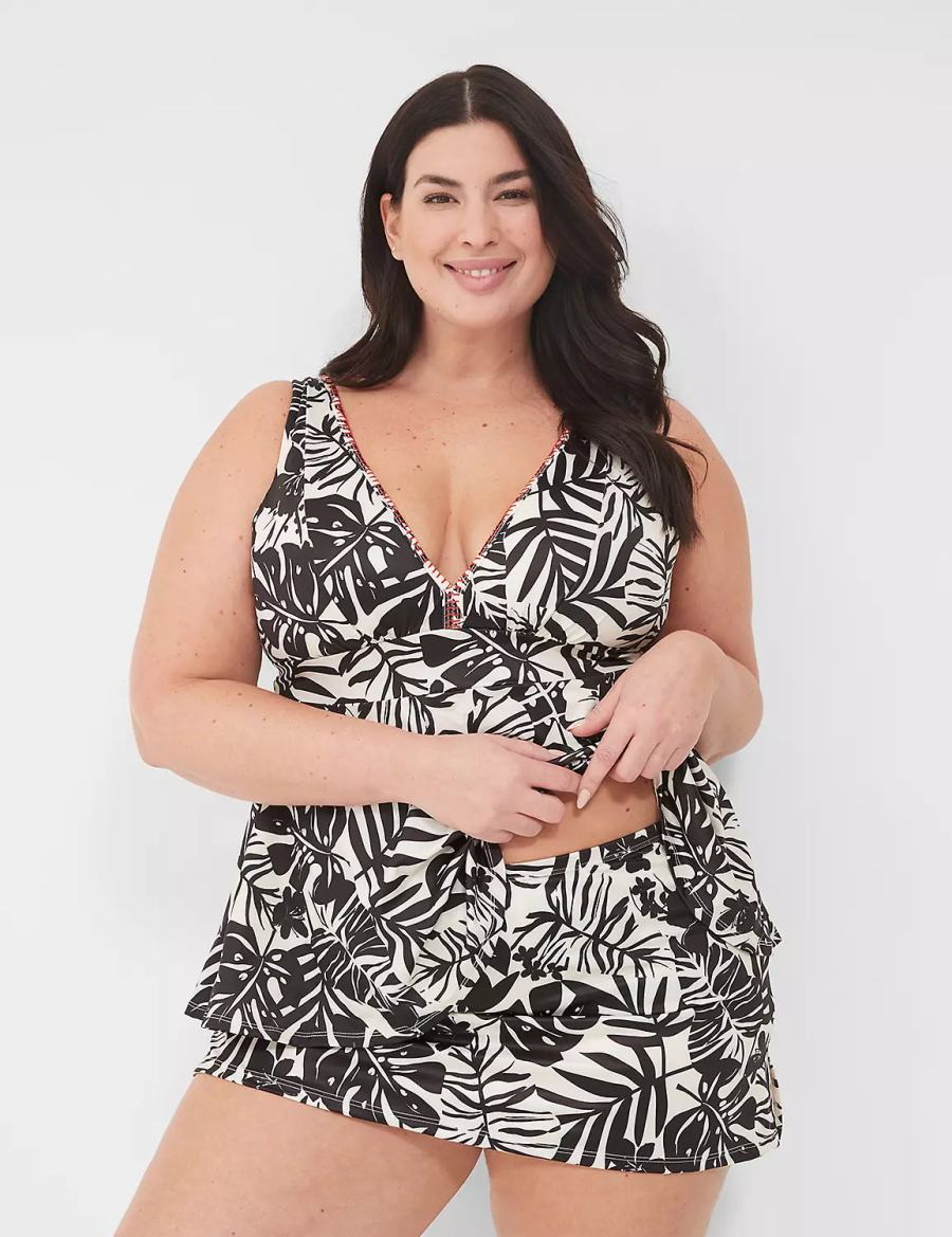 Dámské Sukně Lane Bryant Side Slit Swim Bílé Černé | ZTC128SZ