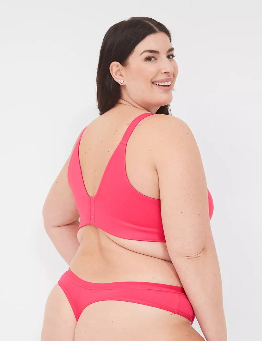 Dámské Tanga Kalhotky Lane Bryant No-Show With Lace Trim Tmavě Červené | OJO7471HB