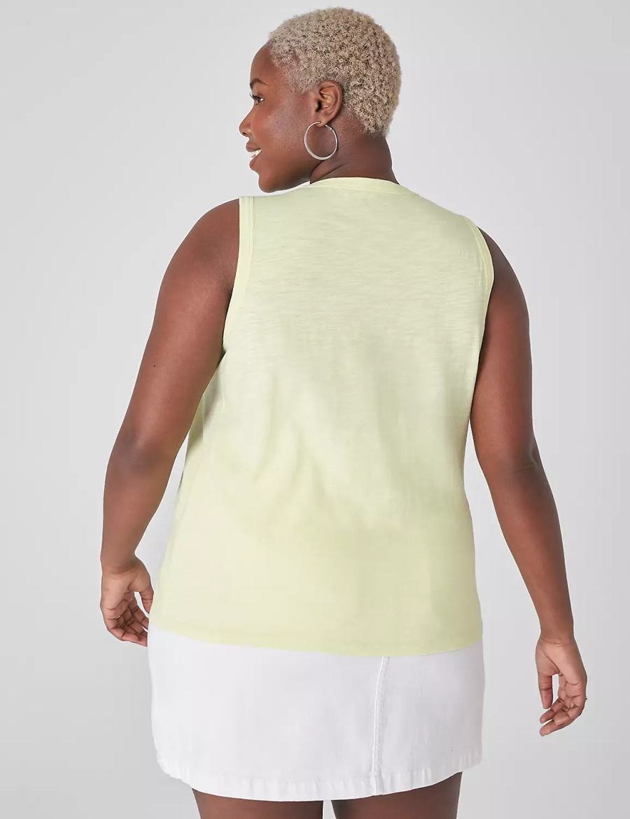 Dámské Tílko Lane Bryant Crew-Neck Světle Zelene Žluté | DZS9339YN