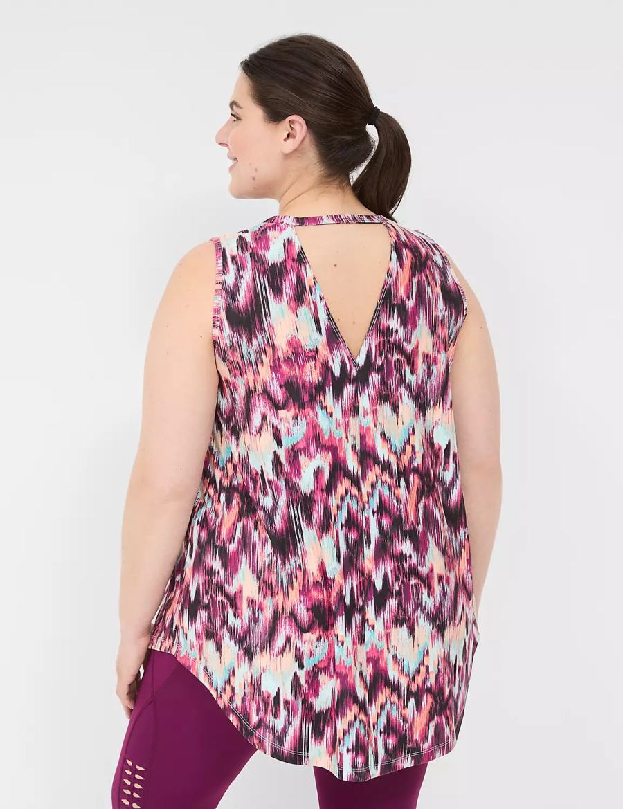 Dámské Tílko Lane Bryant LIVI Crew-Neck V-Back Recycled LIVI Soft Červené Viacfarebný | VXX9557HL