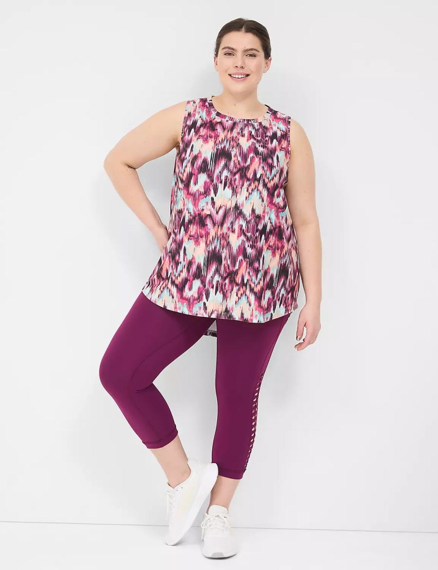 Dámské Tílko Lane Bryant LIVI Crew-Neck V-Back Recycled LIVI Soft Červené Viacfarebný | VXX9557HL