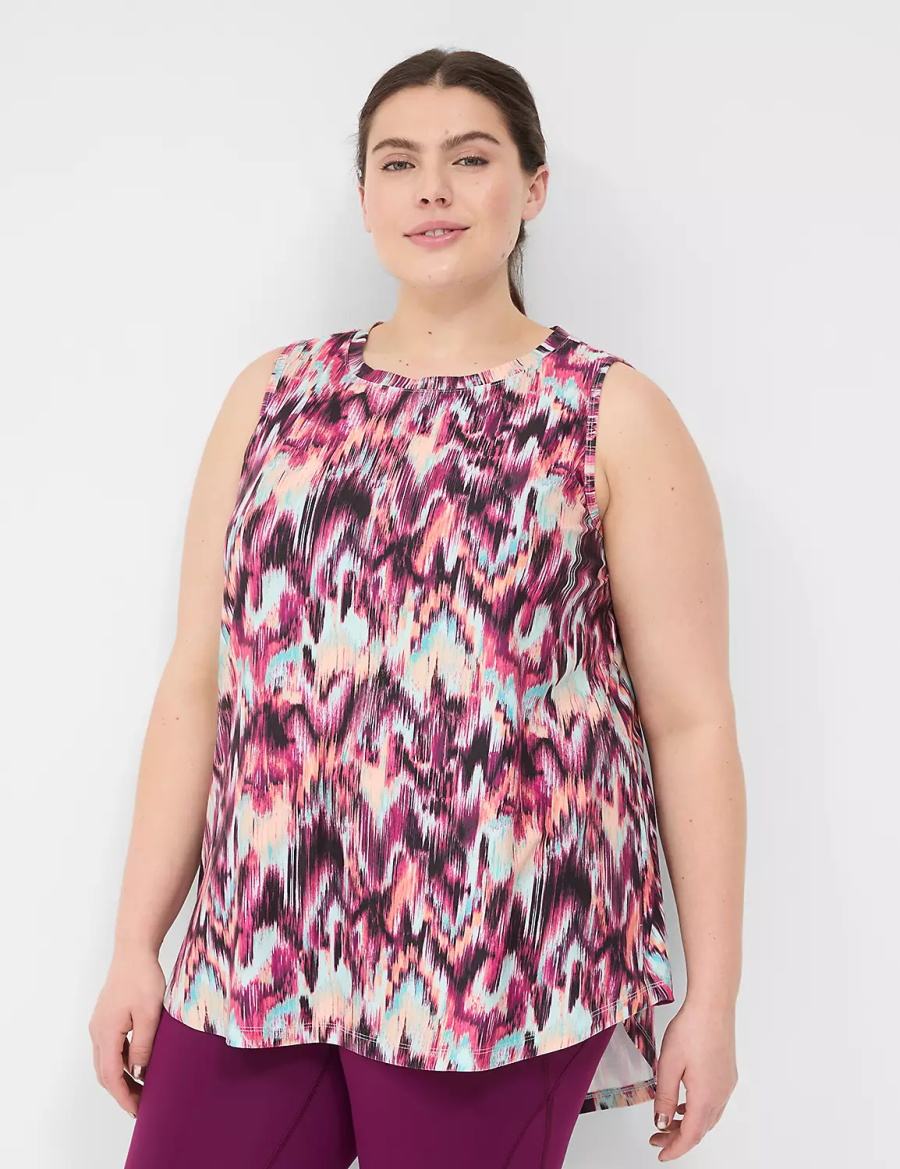 Dámské Tílko Lane Bryant LIVI Crew-Neck V-Back Recycled LIVI Soft Červené Viacfarebný | VXX9557HL