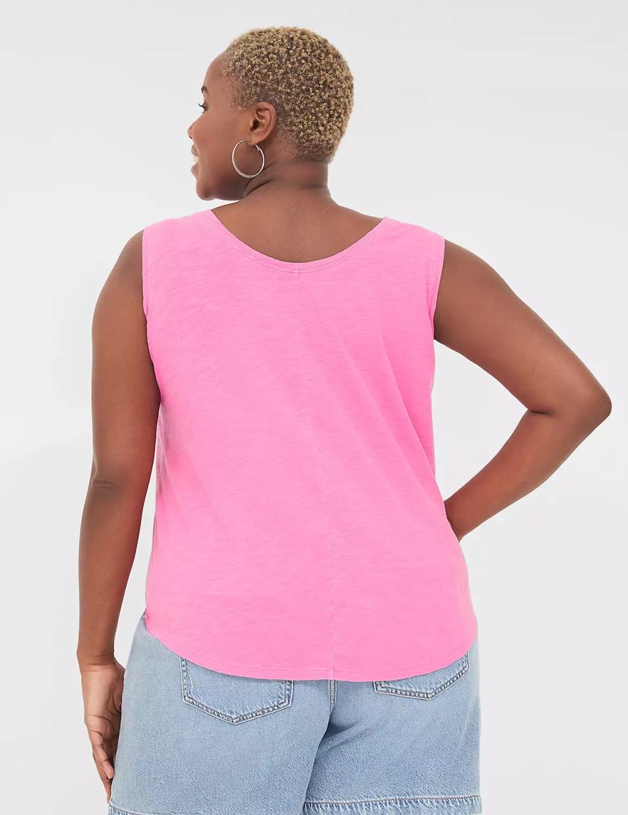 Dámské Tílko Lane Bryant Scoop-Neck Růžové | BDM3497LO