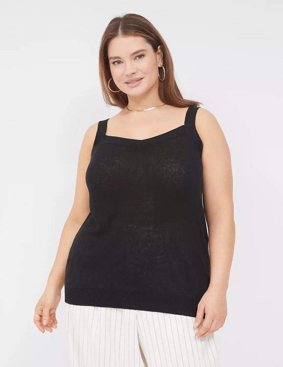Dámské Tílko Lane Bryant Sweater Černé | ZRE1729VU