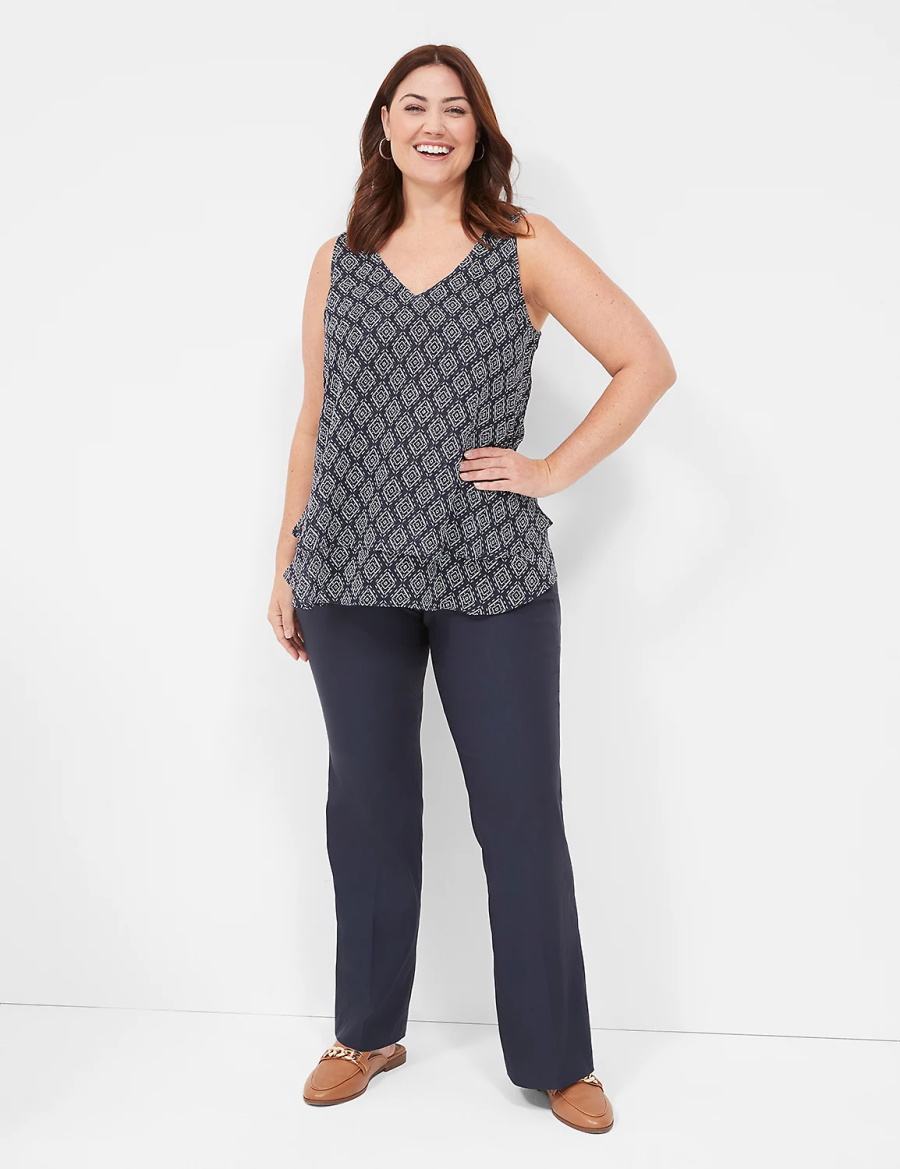 Dámské Tílko Lane Bryant Swing Double-Layer Chiffon Tmavě Blankyt | NDK3357RU