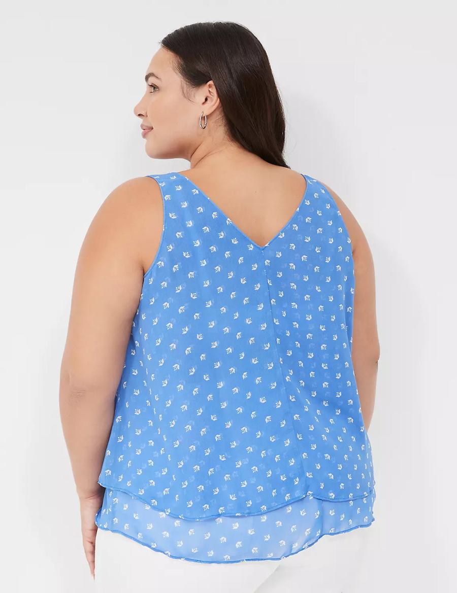 Dámské Tílko Lane Bryant Swing Double-Layer Chiffon Blankyt | CCM6523LP