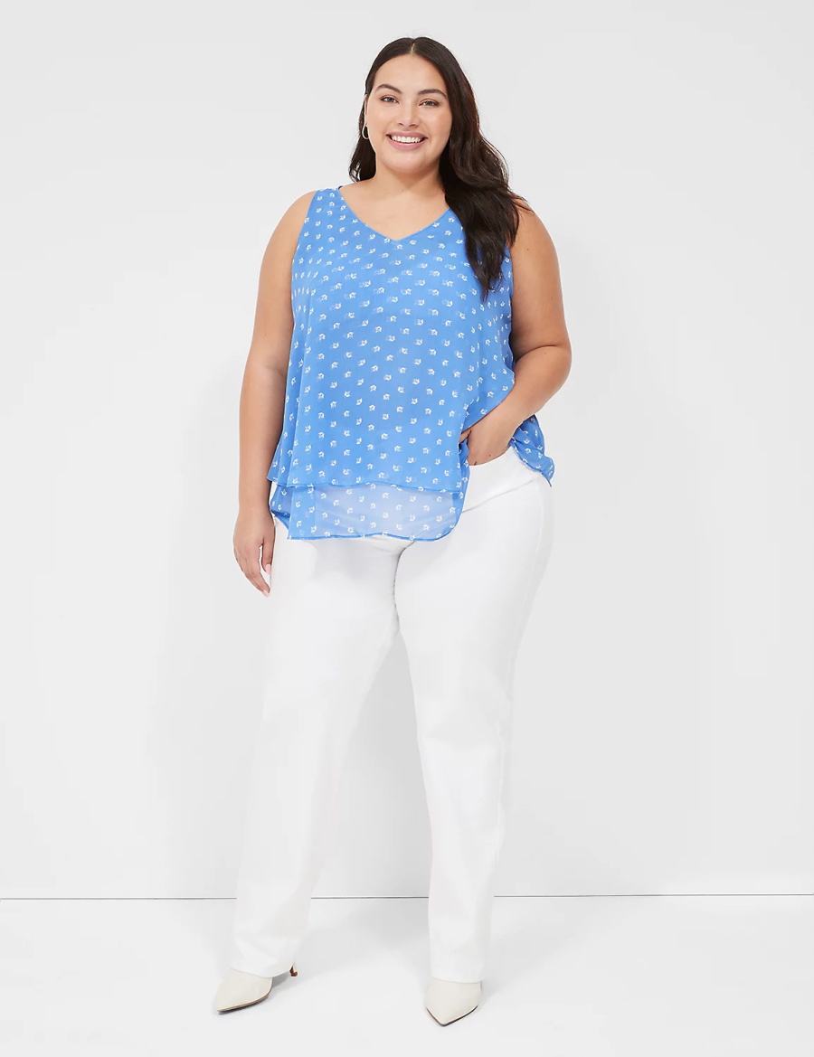 Dámské Tílko Lane Bryant Swing Double-Layer Chiffon Blankyt | CCM6523LP