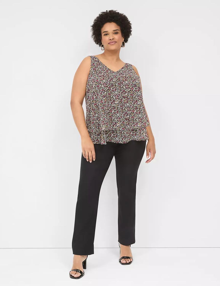Dámské Tílko Lane Bryant Swing Double-Layer Chiffon Černé Viacfarebný | PAG3512MM