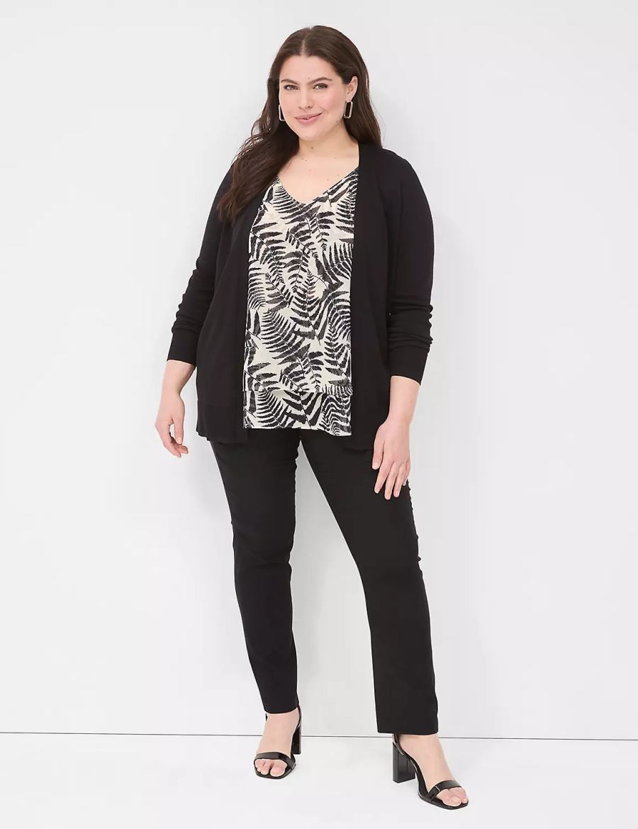 Dámské Tílko Lane Bryant Swing Double-Layer Chiffon Černé | ZYF1985PC
