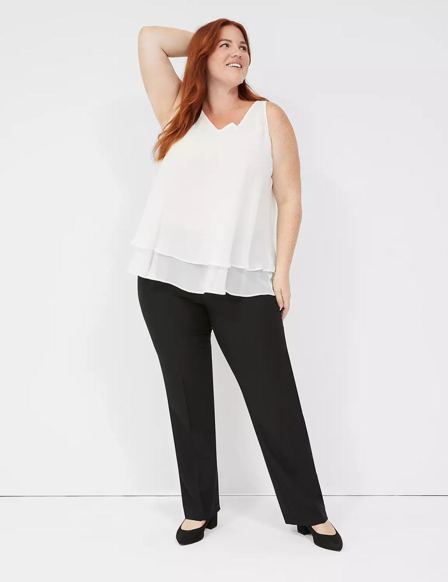Dámské Tílko Lane Bryant Swing Sleeveless Double-Layer Shell Bílé Růžové | LVC679UD