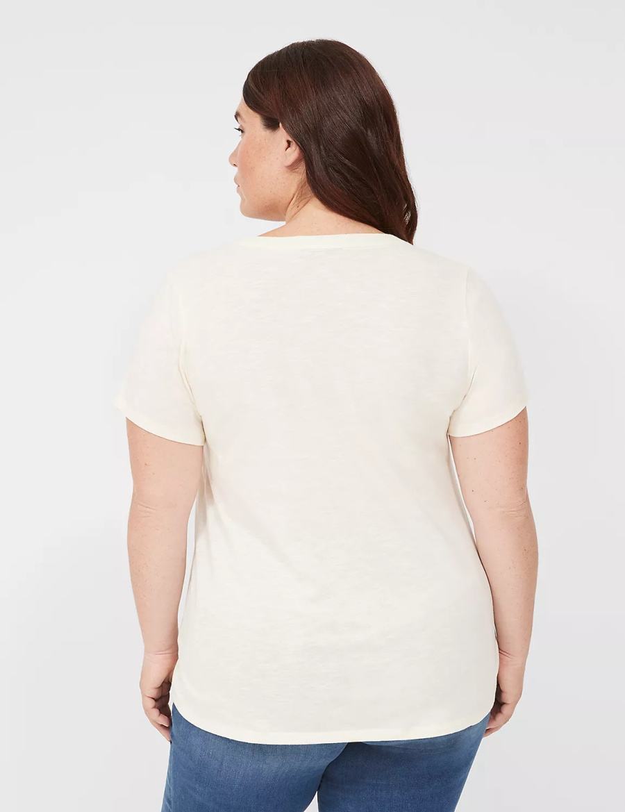Dámské Tričko Lane Bryant Better Late Than Never Graphic Tee Bílé | DJV7198YG