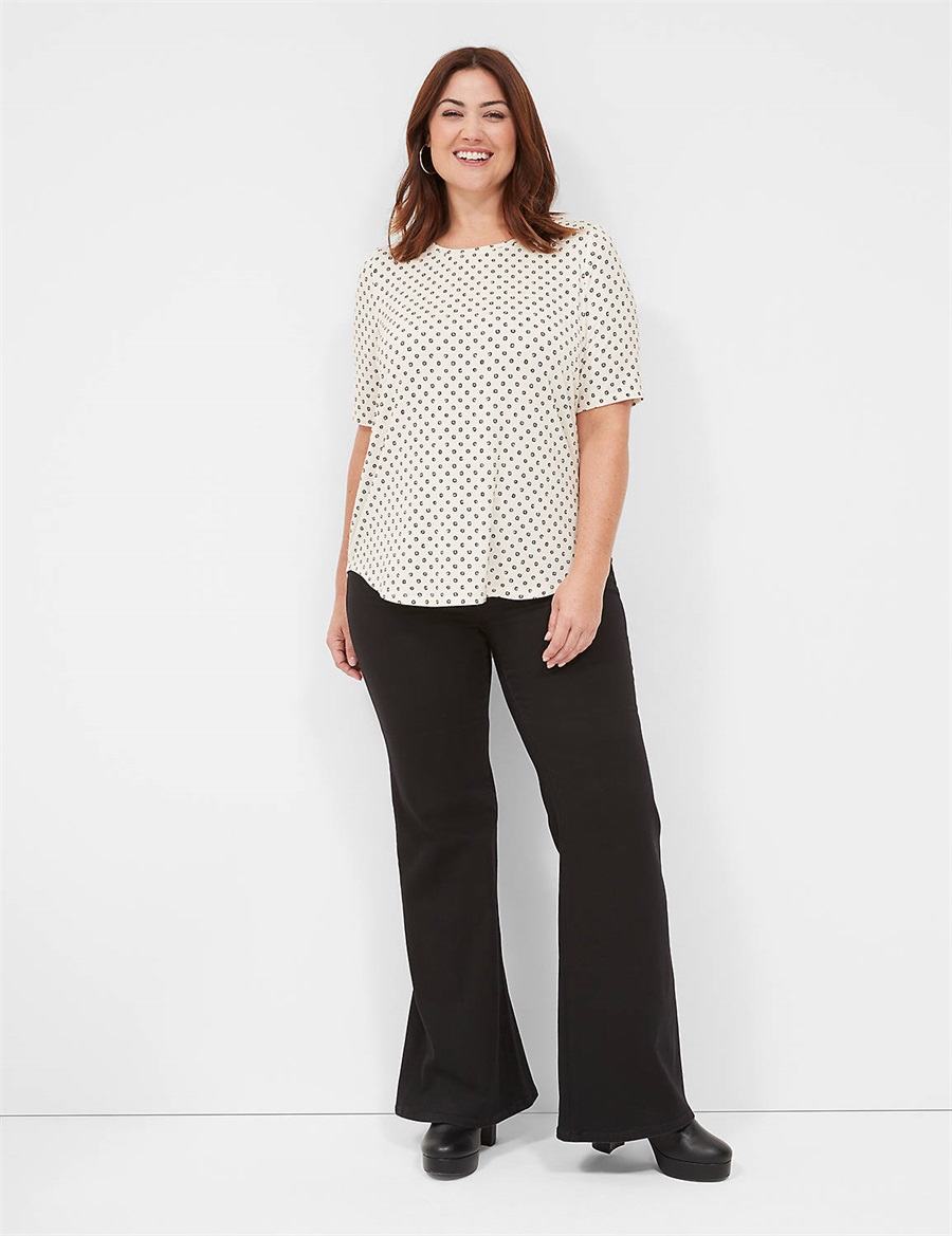 Dámské Tričko Lane Bryant Curved-Hem Perfect Sleeve Tee Bílé | NEV6989JE