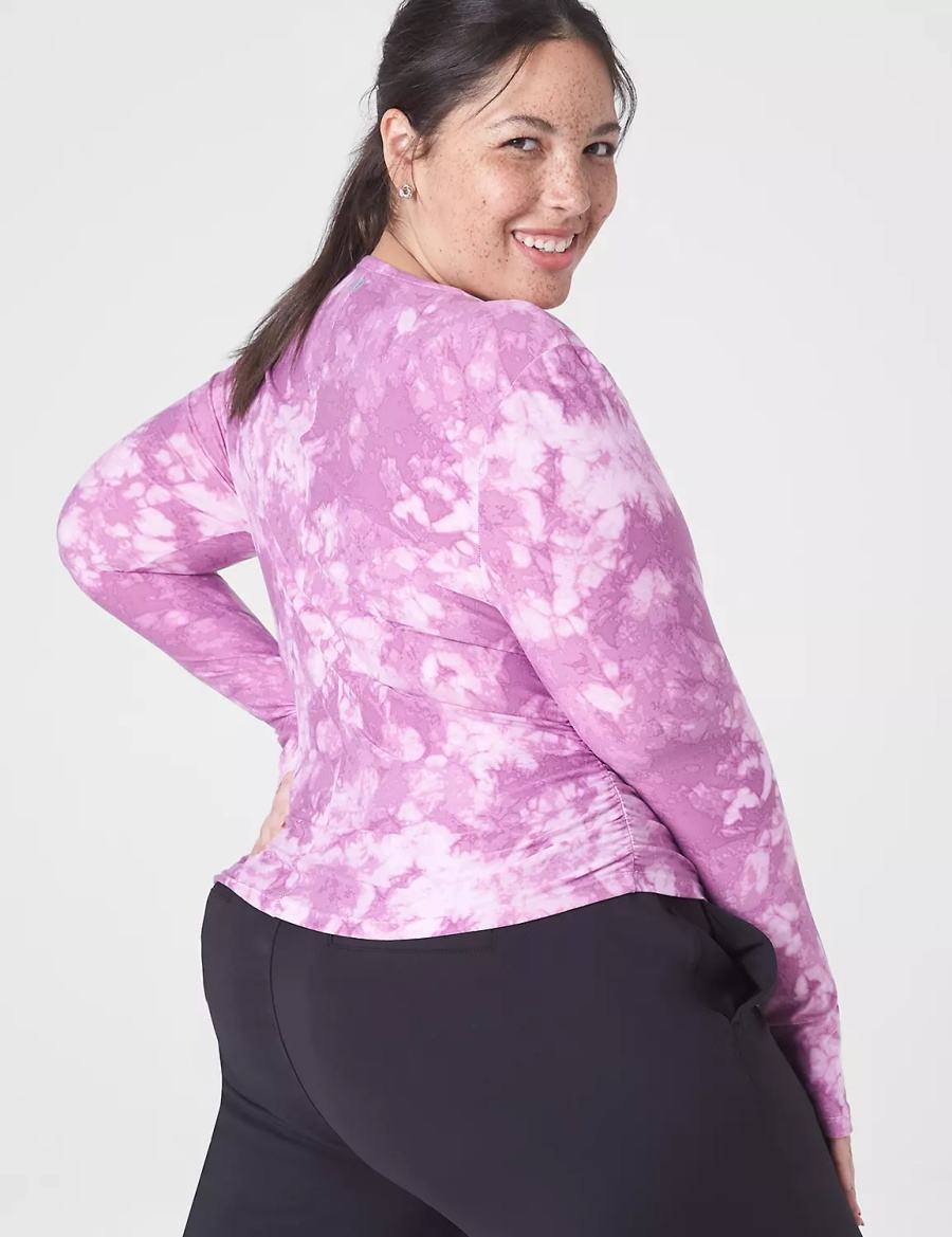 Dámské Tričko Lane Bryant LIVI Soft Crop Ruched-Side Top Fialové | YEQ6017QF