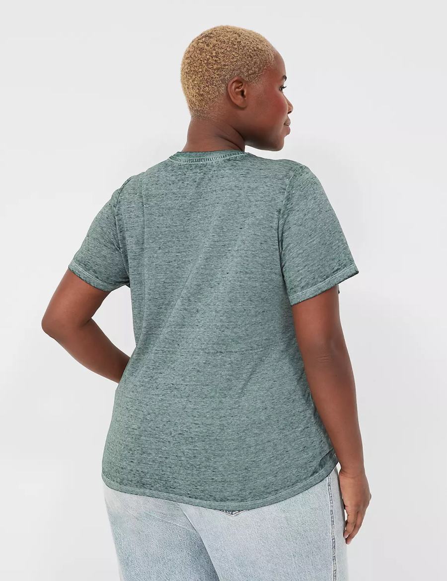 Dámské Tričko Lane Bryant Luckiest Burnout Graphic Tee Zelene | HZF8449SE