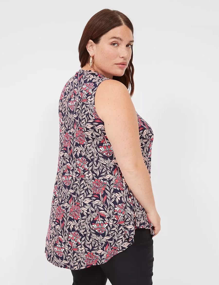 Dámské Tričko Lane Bryant Max Swing Sleeveless High-Neck Tunic Růžové Koralove | RDX4767ED