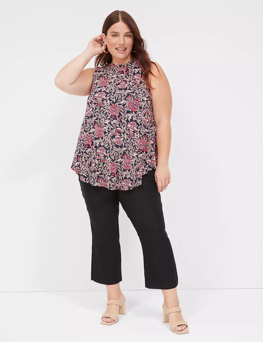 Dámské Tričko Lane Bryant Max Swing Sleeveless High-Neck Tunic Růžové Koralove | RDX4767ED