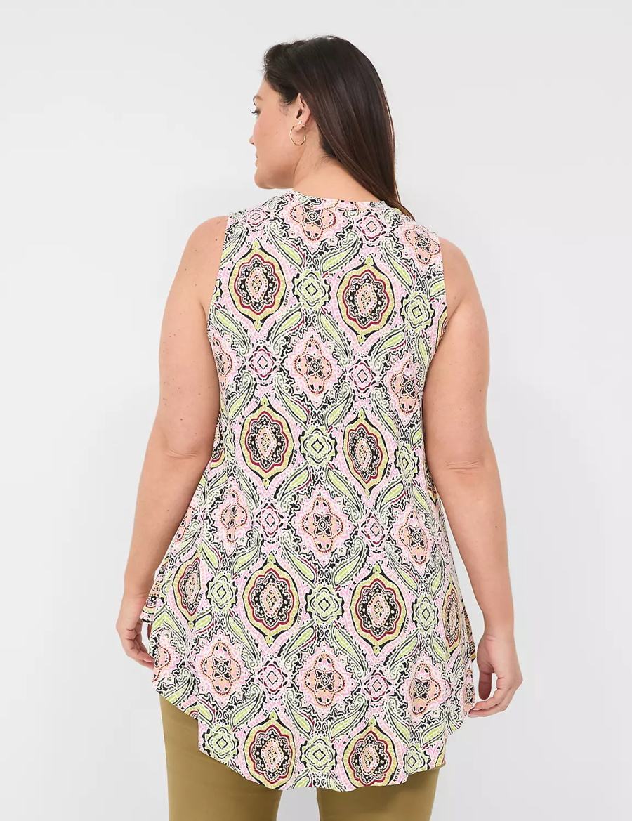 Dámské Tričko Lane Bryant Max Swing Sleeveless High-Neck Tunic Viacfarebný | RMA6034AT