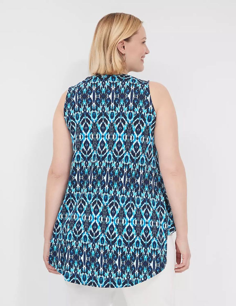 Dámské Tričko Lane Bryant Max Swing Sleeveless High-Neck Tunic Blankyt | HOB7477JX