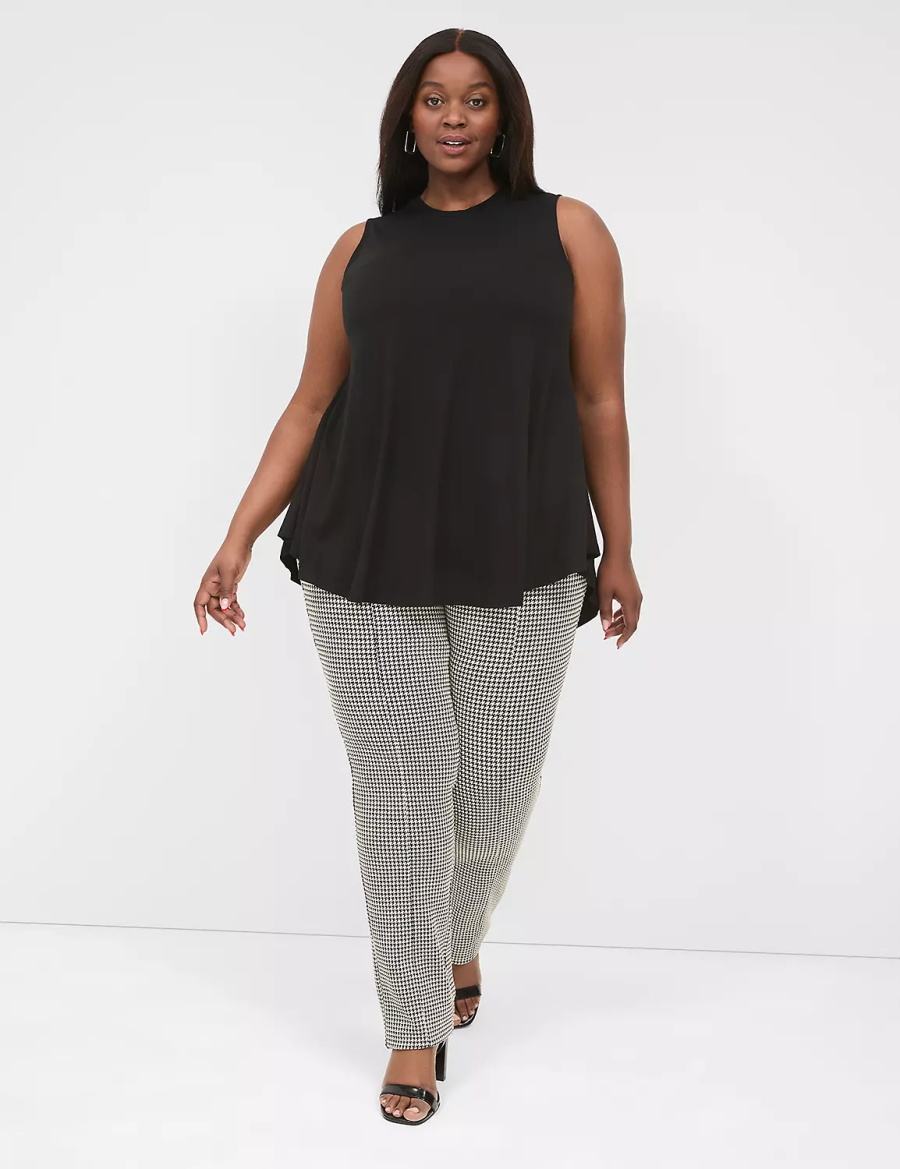 Dámské Tričko Lane Bryant Max Swing Sleeveless High-Neck Tunic Černé | QNI7627RJ