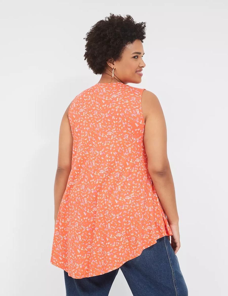 Dámské Tričko Lane Bryant Max Swing Sleeveless High-Neck Tunic Oranžové | VIJ6150KL