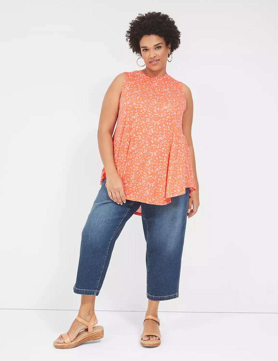 Dámské Tričko Lane Bryant Max Swing Sleeveless High-Neck Tunic Oranžové | VIJ6150KL