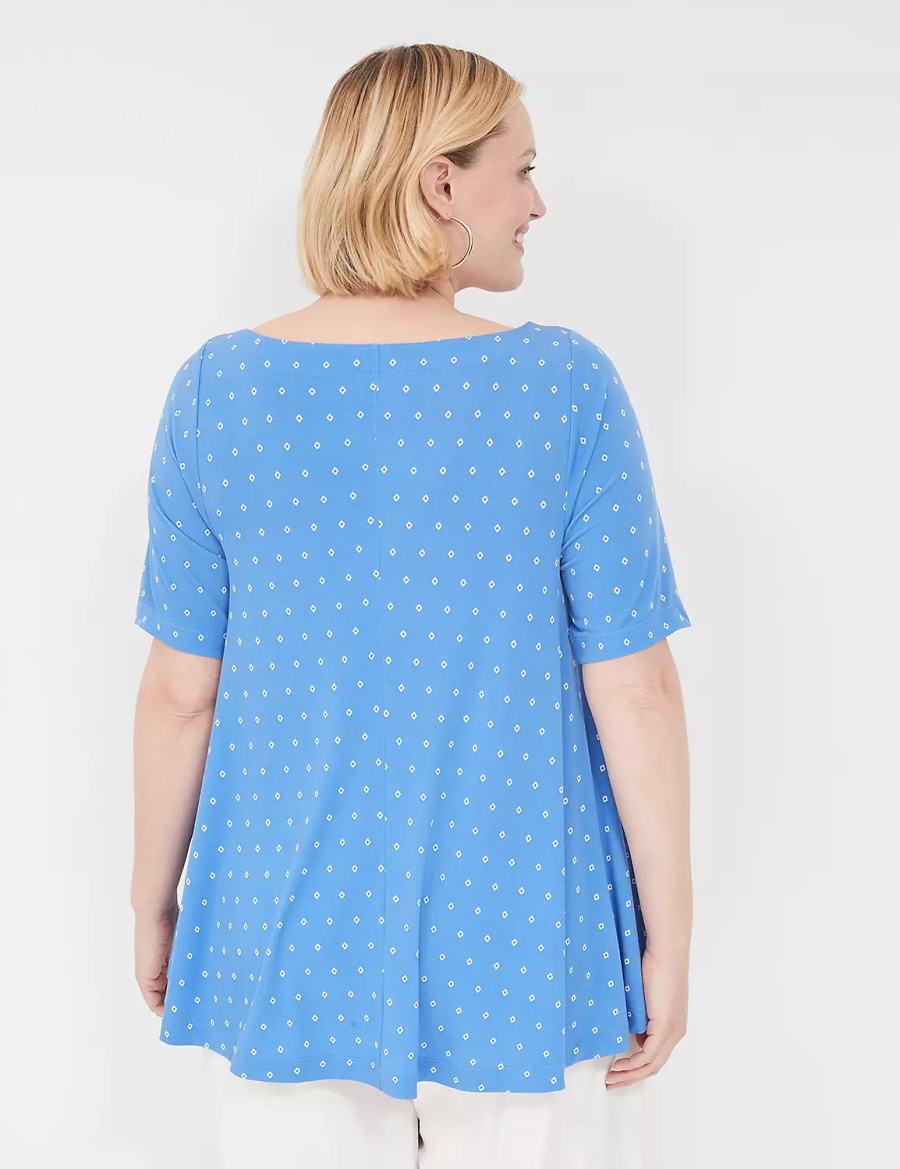 Dámské Tričko Lane Bryant Swing Matte Jersey Boatneck Top Blankyt | BAG8571DH