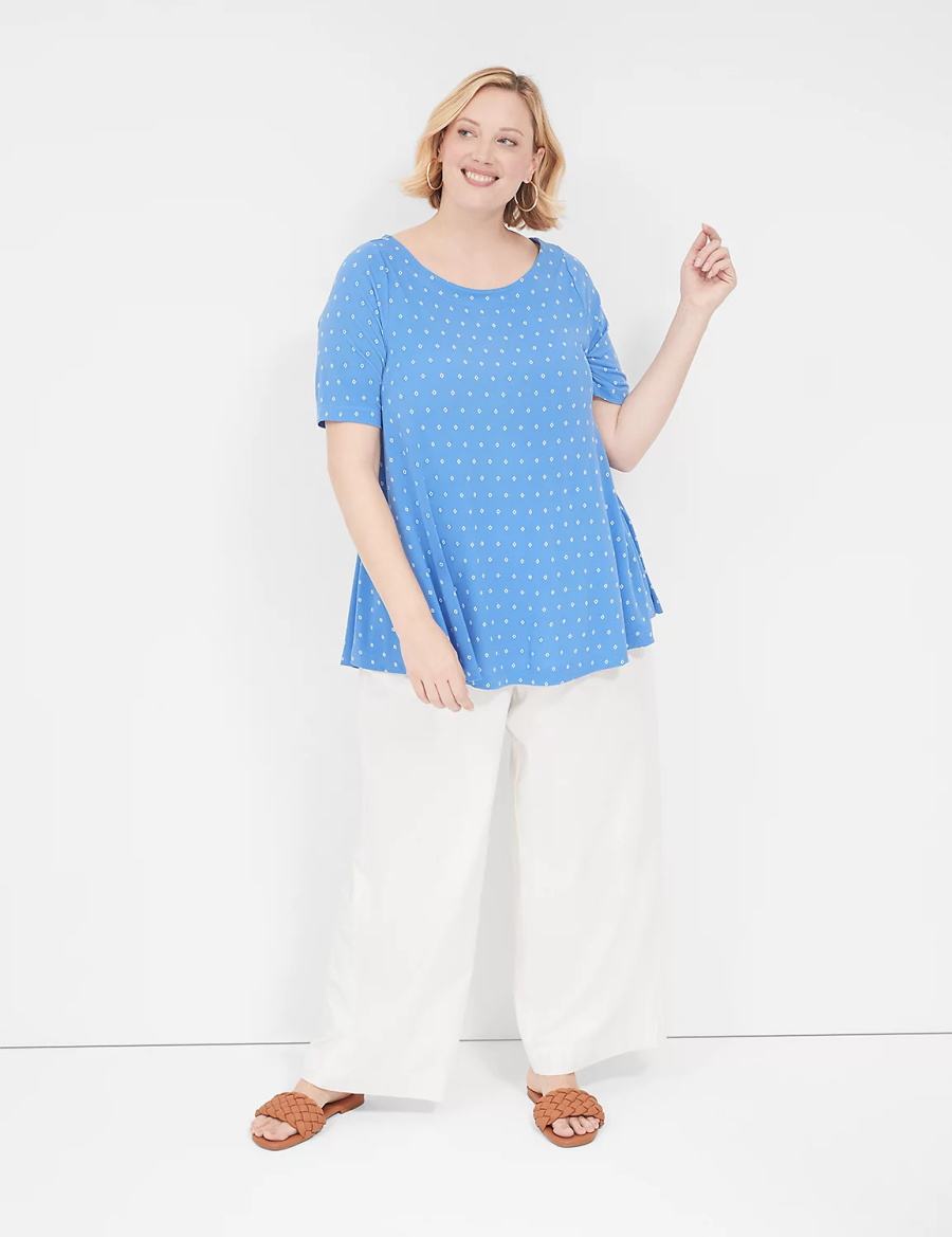 Dámské Tričko Lane Bryant Swing Matte Jersey Boatneck Top Blankyt | BAG8571DH