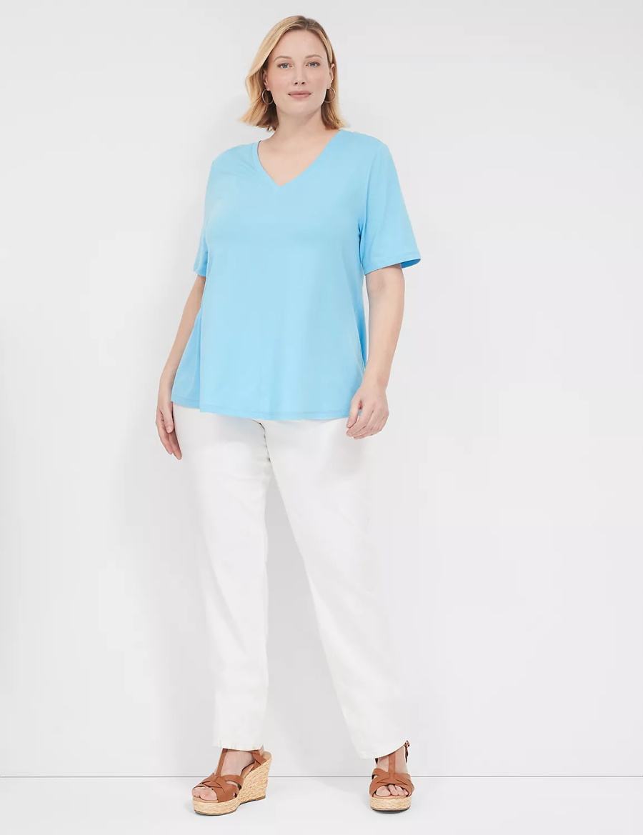 Dámské Tričko Lane Bryant Swing Strappy-Back Tee Blankyt | DJR5777AT