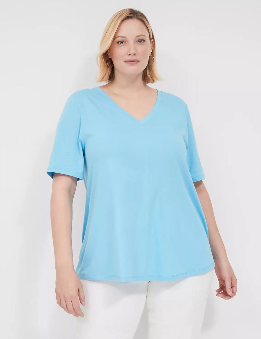 Dámské Tričko Lane Bryant Swing Strappy-Back Tee Blankyt | DJR5777AT