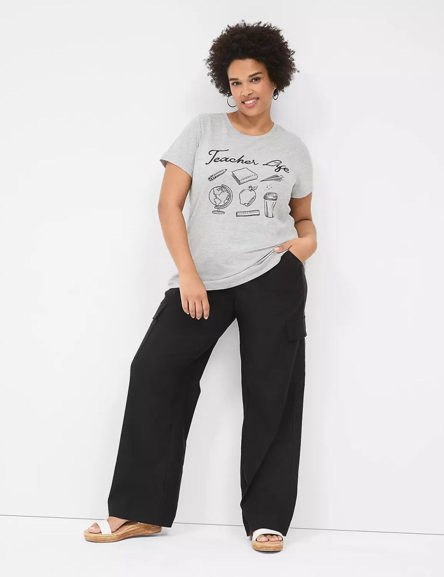Dámské Tričko Lane Bryant Teacher Life Graphic Tee Světle Šedé | XAA941JA