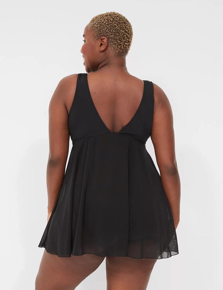Dámské Šaty Lane Bryant No-Wire Wrap Swim Černé | GIN650PD
